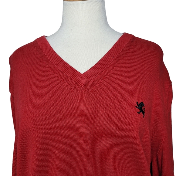 EXPRESS Sweater Pullover V Neck Red - Picture 6 of 9